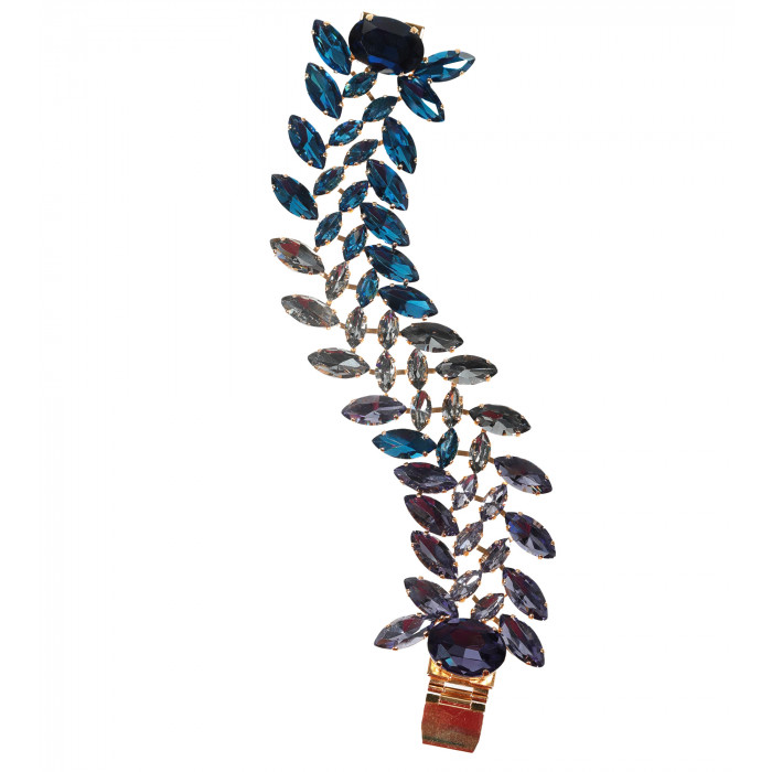 Philippe Ferrandis Armband Blau-Lila– Kristall-Armreif – Frontansicht