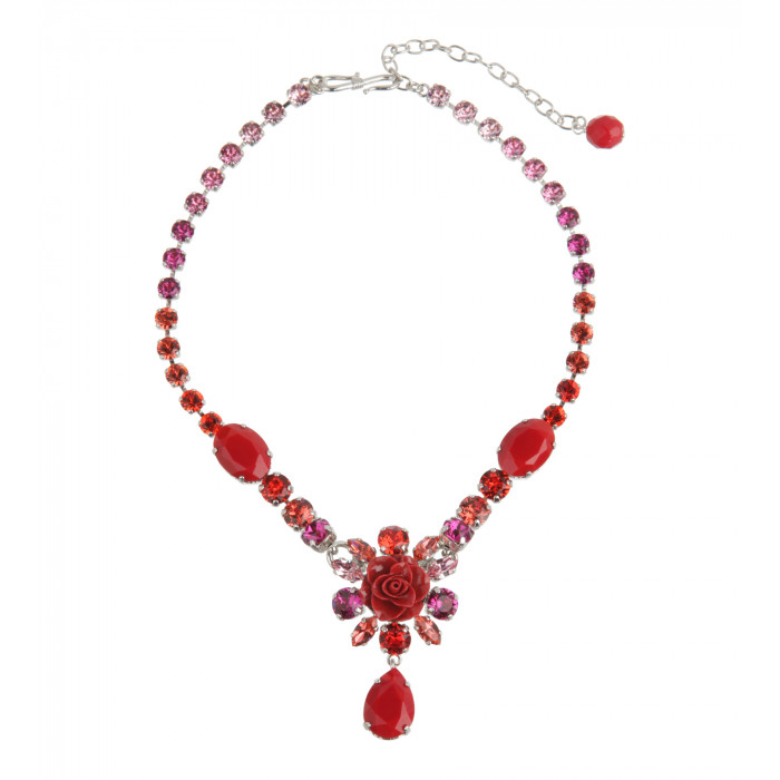 Statementkette mit roter Rose