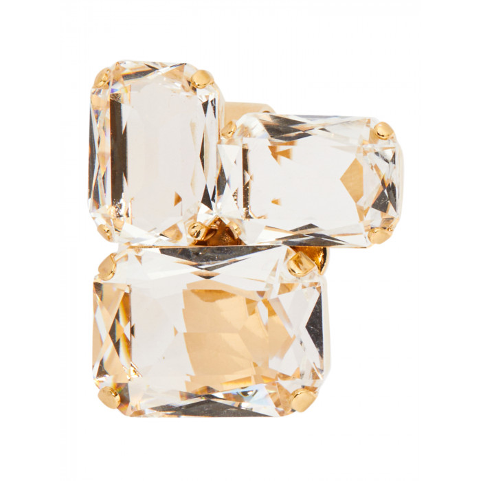 Ring mit drei Baguette-Steinen in Kristall
