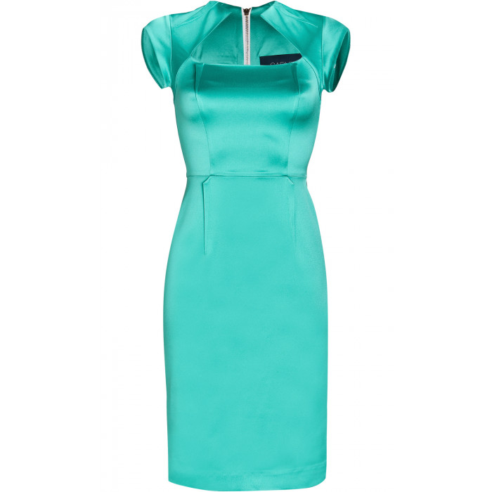 Klassisches Etuikleid in Türkis