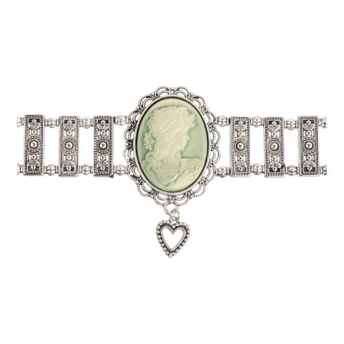 Kropfkette in Grün/Gold