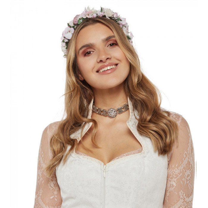 Silberne Kropfkette mit Kristallen