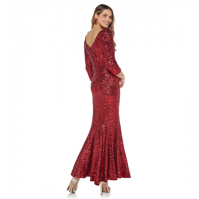 Langes Paillettenkleid in Rot