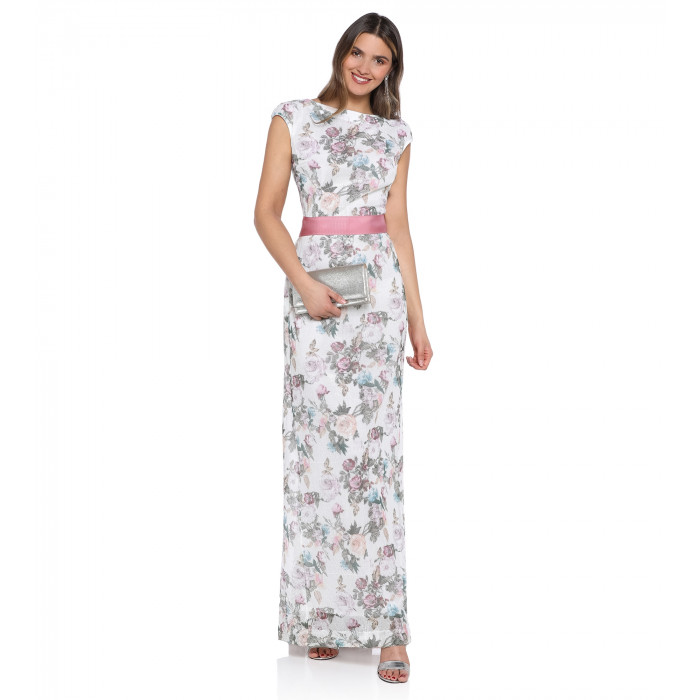 Paillettenkleid mit Blumenprint 