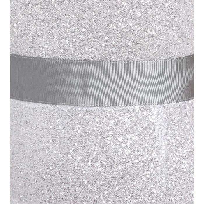Schleifenkleid in Weiß-Silber