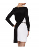 Schwarzes Stretchkleid mit seitlicher Akzentuierung 