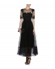 Edles Spitzen-Abendkleid in schwarz mit Bestickung