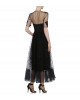 Edles Spitzen-Abendkleid in schwarz mit Bestickung