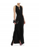 Schulterfreies Abendkleid mit Samteinsätzen