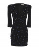 Schwarzes Minikleid mit Schmucksteinen