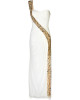 Asymmetrische Abendrobe in Weiss