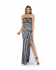 Bustierkleid mit Pailletten in Schwarz-Weiss