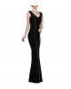 Robe mit transparentem Rückendekolleté in Schwarz