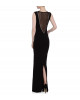 Robe mit transparentem Rückendekolleté in Schwarz