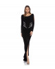Abendrobe mit Applikation in Schwarz