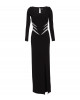 Abendrobe mit Applikation in Schwarz
