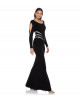 Abendrobe mit Applikation in Schwarz