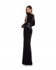 Abendrobe mit Applikation in Schwarz