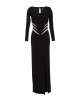Abendrobe mit Applikation in Schwarz