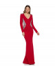 Robe mit edlen Swarovski Applikationen in Rot 