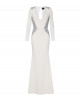 Robe mit edlen Swarovski Applikationen in Weiss 