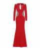 Robe mit edlen Swarovski Applikationen in Rot 