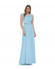 Maxikleid mit Bestickung in Himmelblau