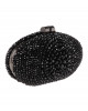 Clutch mit glänzenden Perlen in Schwarz