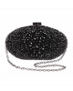 Clutch mit glänzenden Perlen in Schwarz