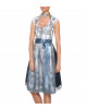Dirndl Valentina in Blau mit Druck 