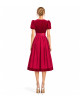 Samtdirndl Mona in Rot mit Puffarm