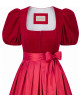 Samtdirndl Mona in Rot mit Puffarm