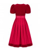 Samtdirndl Mona in Rot mit Puffarm