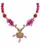 Pinke Wiesnkette mit Hirschanhänger