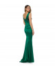 Stretch-Crepe Robe in Emerald