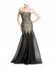 Bustierkleid in Silber/Schwarz