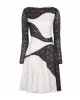 Cocktailkleid aus Spitze in Schwarz-Weiss