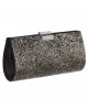 Clutch aus Crystal Rocks in Schwarz/Silber