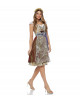 Brokat-Dirndl in Silber/Gold mit Spitzenschürze