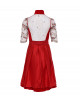 Samtdirndl in Rot mit transparentem Rücken