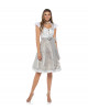 Seiden-Brokatdirndl in edlem Silber