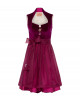 Samtdirndl mit Stehkragen in edlem Fuchsia