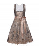 Dirndl in Gold/Nude mit Spitzenschürze