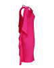 Seidenminikleid mit Volants in Pink