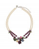 Trendiges Blumencollier in Lila