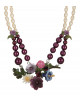 Trendiges Blumencollier in Lila