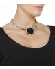 Collier mit Rose in Schwarz