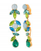 Hängeohrclips in Blau-Gruen