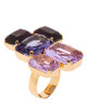Ring mit Baguette-Steinen in Lila