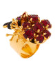 Ring mit Blüten in Schwarz und Rot